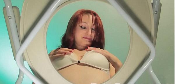  Sexy redhead Violet Monroe gives an amazing blowjob and makes you watch then pees on your face her humiliated toilet slave